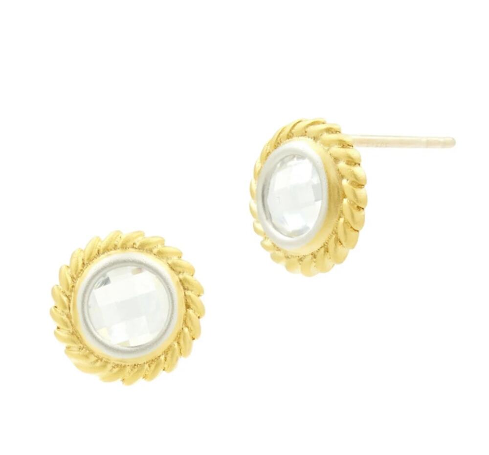 Frieda Rothman Fleur Bloom Circular Stud Earrings, Sterling Silver